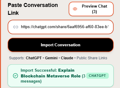 Code and a laptop screen representing a shared conversation link